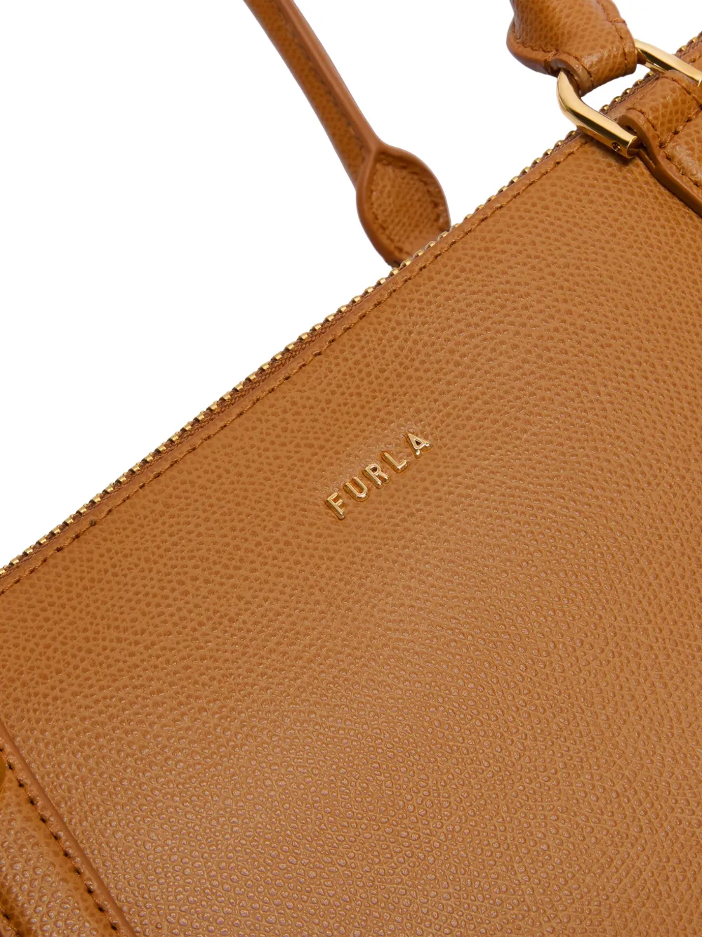 Furla Grote leren shopper met textuur Bruin