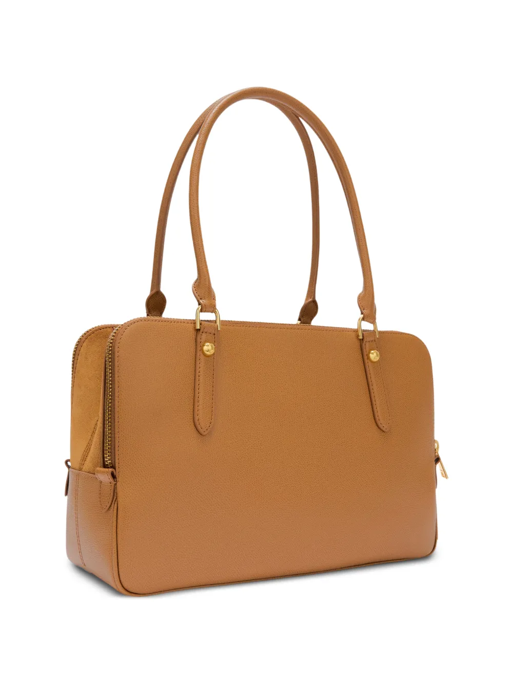 Furla Grote leren shopper met textuur Bruin