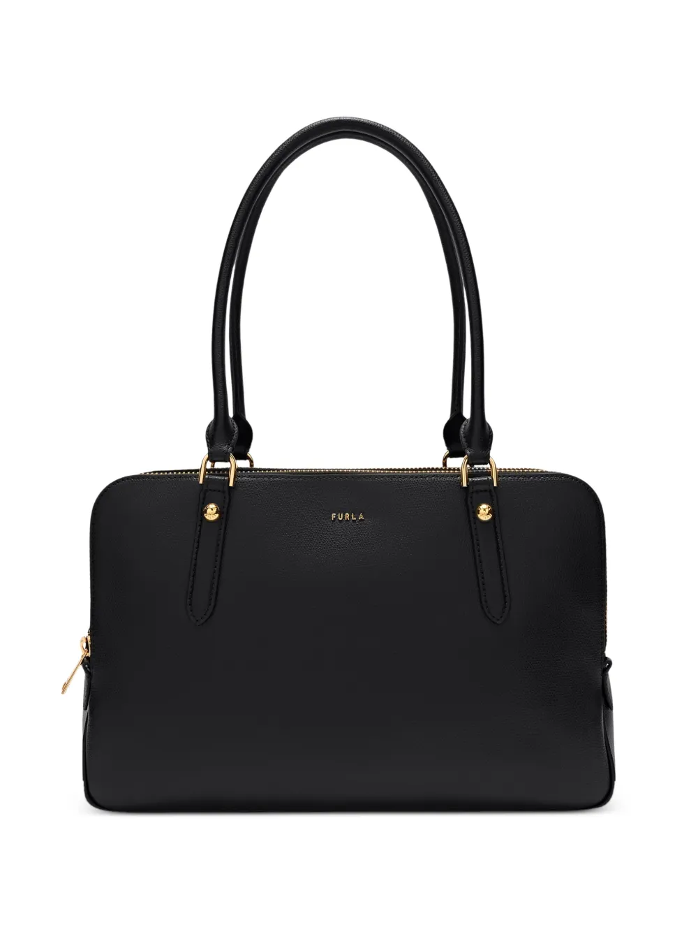 Furla textured-leather tote bag - Black
