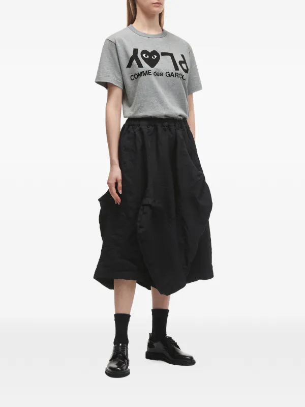 comme des garcons SHIRT スカート Comme Des Garçons Play Heart Cotton T-shirt | Grey | FARFETCH