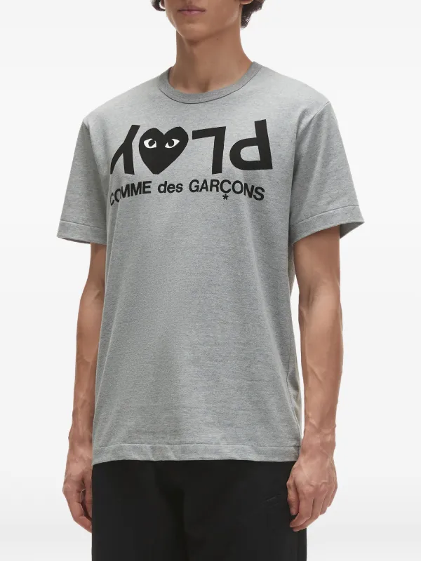 Comme Des Garçons Play Heart Cotton T-shirt | Grey | FARFETCH