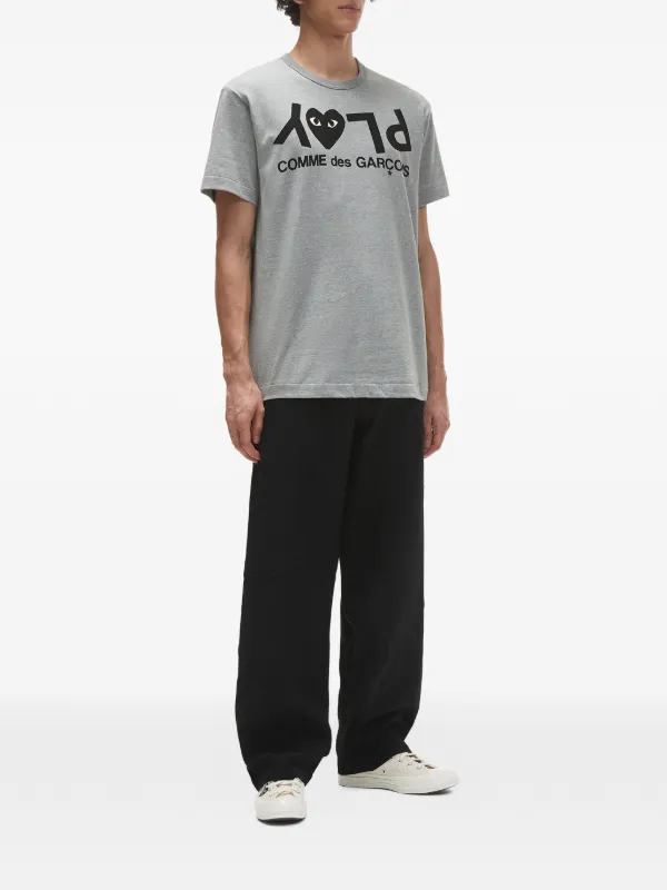 Comme Des Garçons Play Heart Cotton T-shirt | Grey | FARFETCH