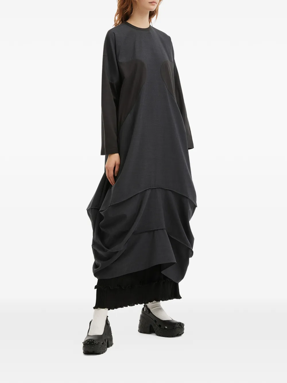 Enf&ouml;ld panelled layered asymmetric dress - Grijs