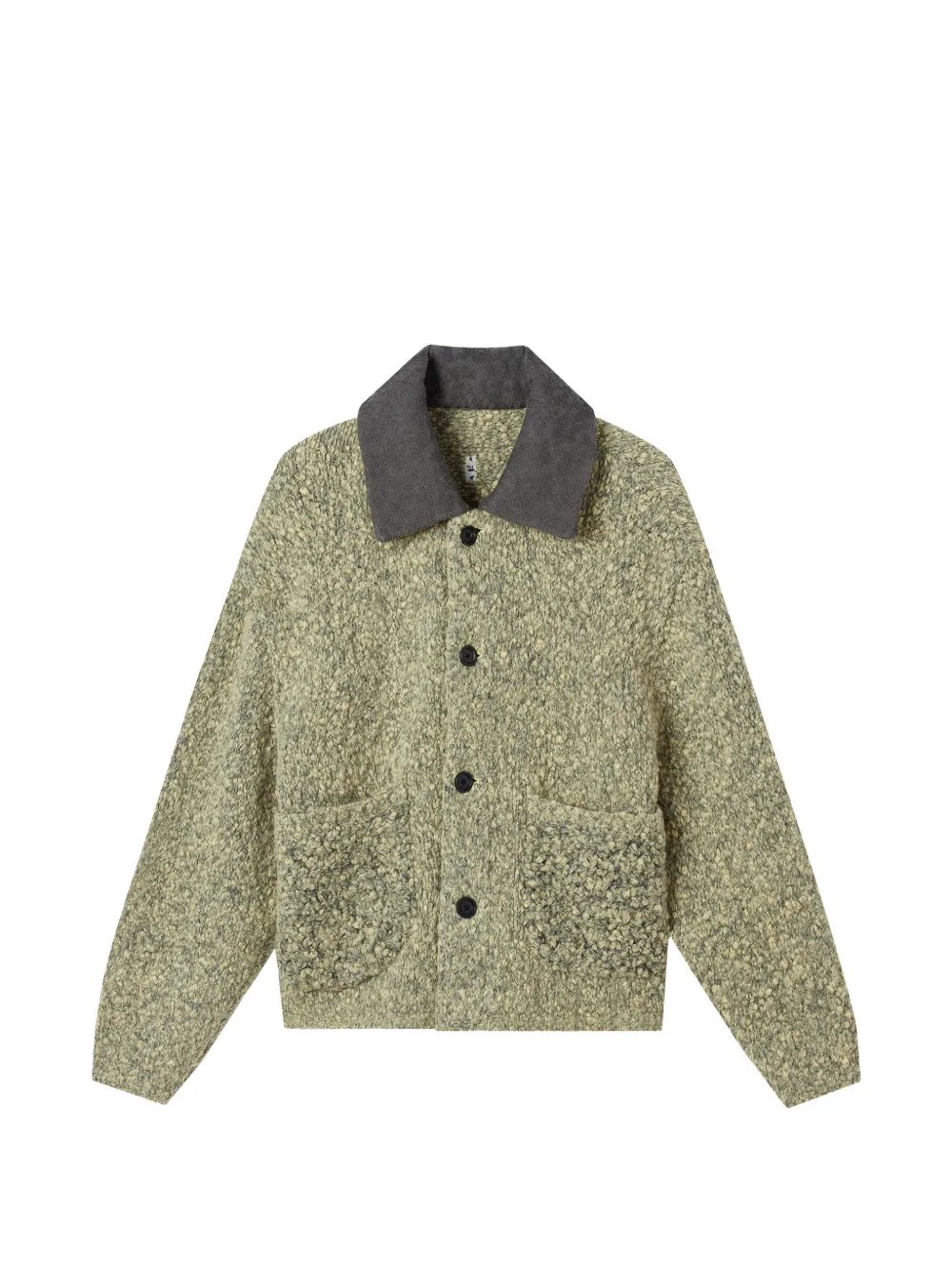 Ader Error Pocket Textured Cardigan In Yellow