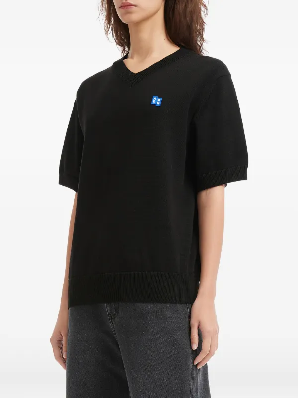 Ader Error ロゴパッチ Vネック Tシャツ | ブラック | FARFETCH JP
