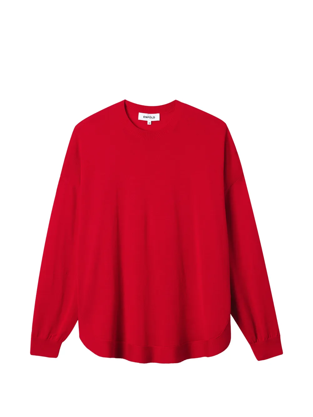 Enföld Long-sleeve Round-neck Sweater In Red