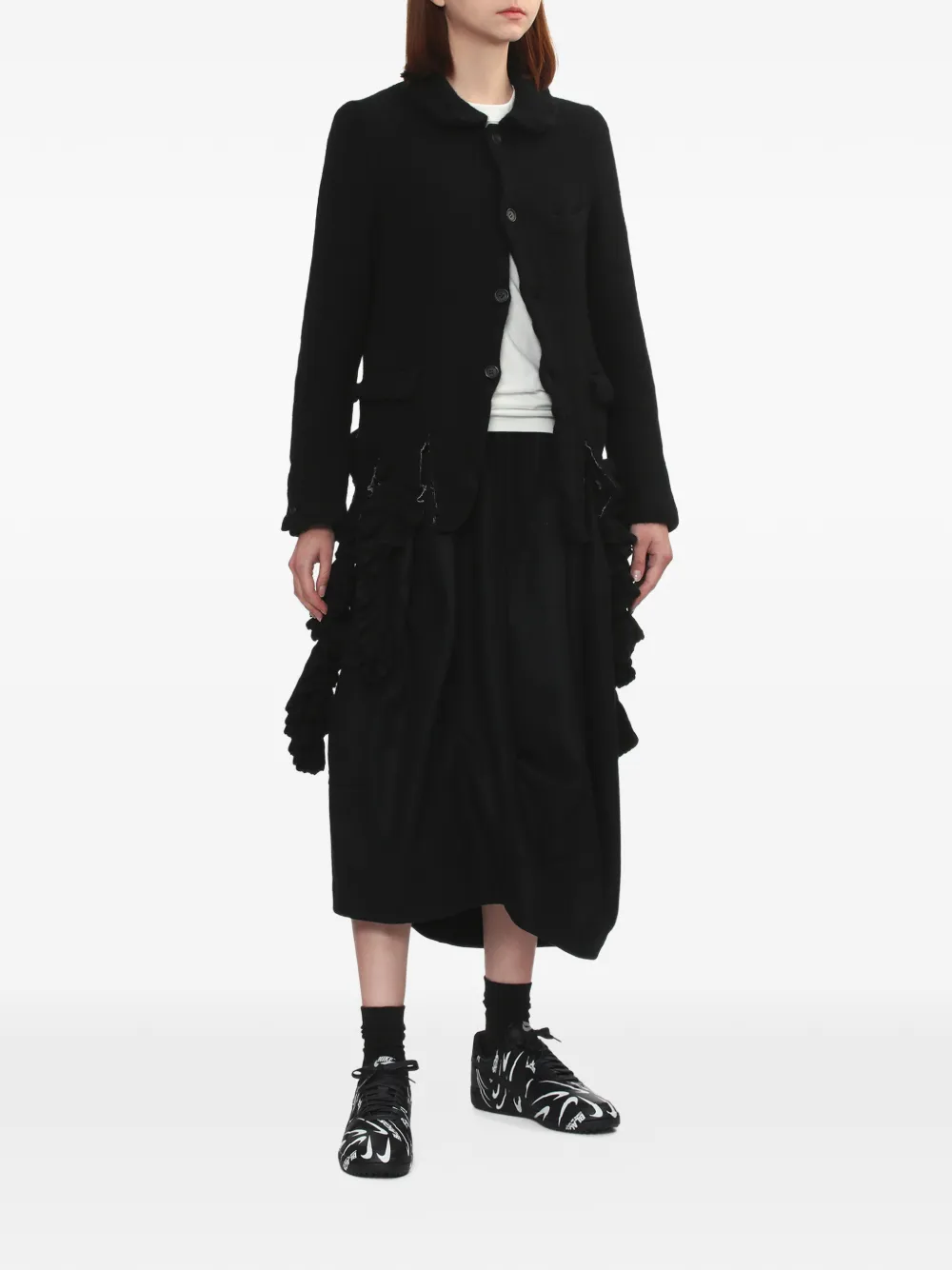  Black Comme Des Garçons Ruffled Jacket 