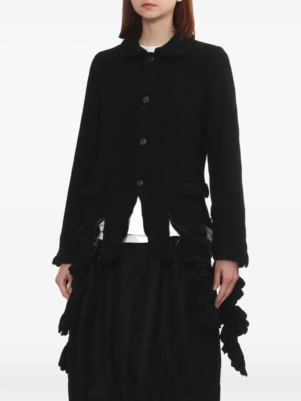  Black Comme Des Garçons Ruffled Jacket 