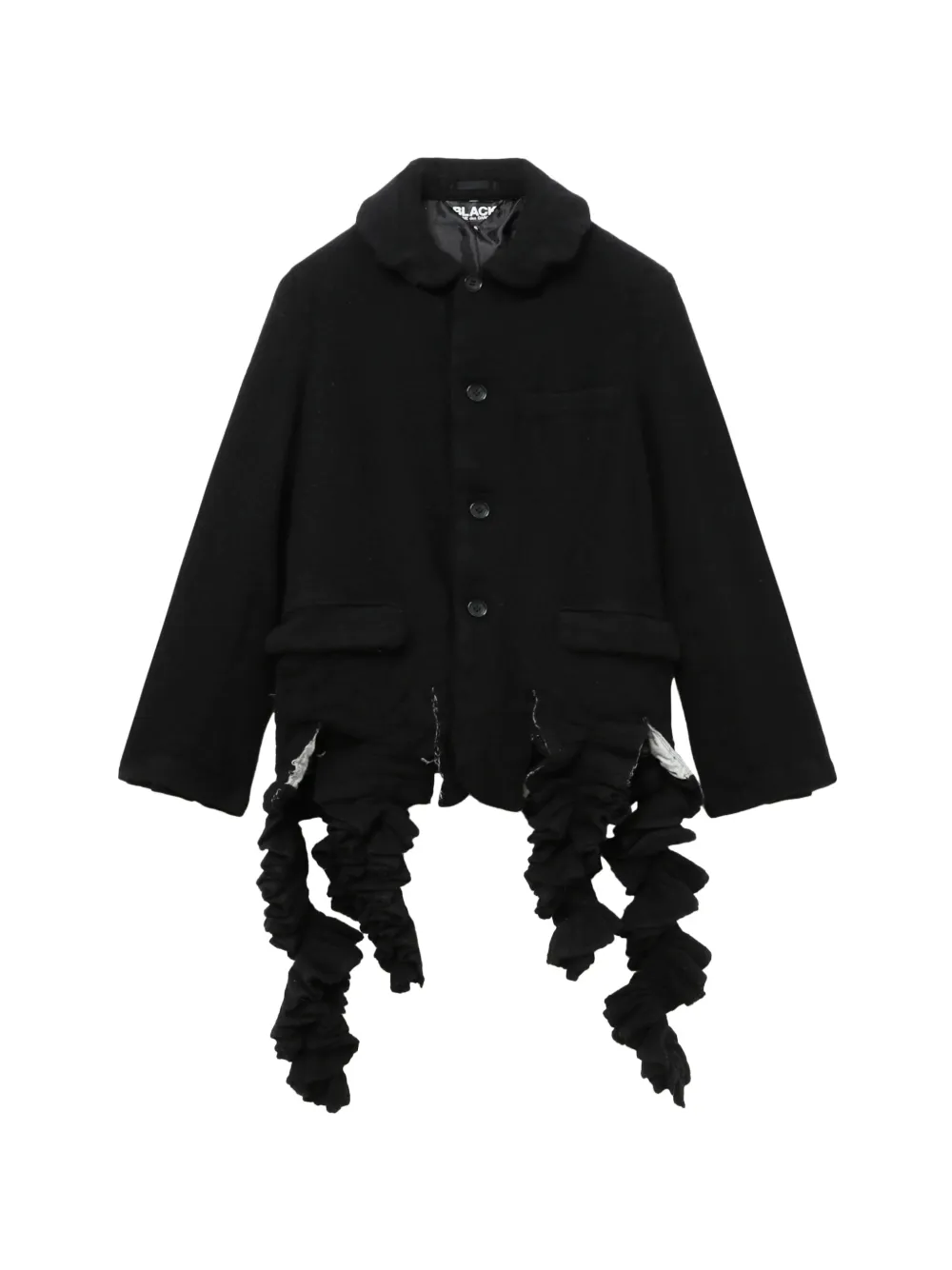 Black Comme Des Garçons ruffled jacket - Nero