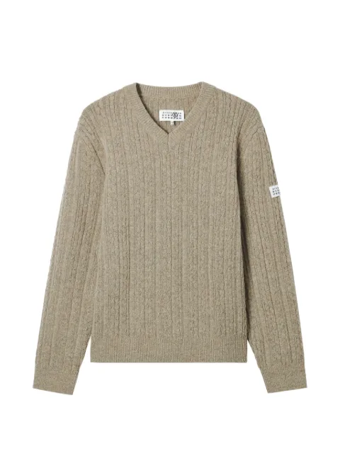 MM6 Maison Margiela V-neck cable-knit sweater