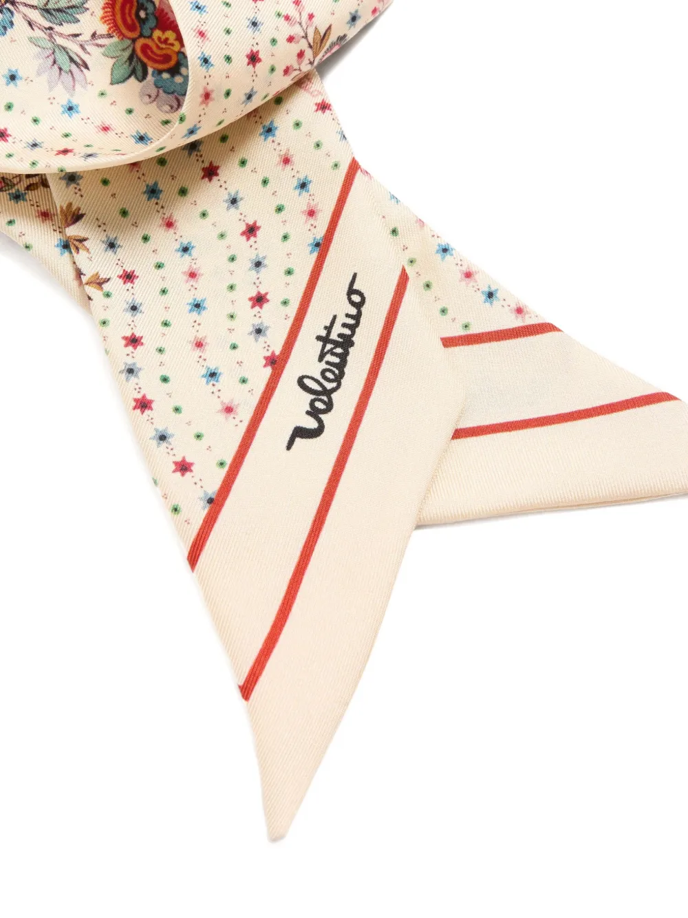 Valentino Floral Stelline E Fio Bandeau Scarf In Neutral