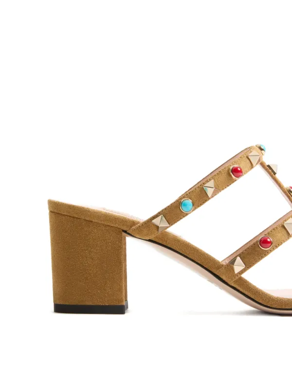 VALENTINO ロックスタッズ サンダル Valentino Garavani ロックスタッズ カボション スエードサンダル