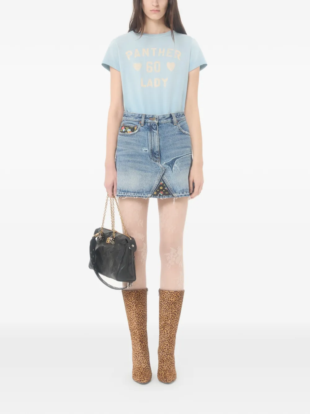 Valentino Garavani print-detail T-shirt | Blue | FARFETCH