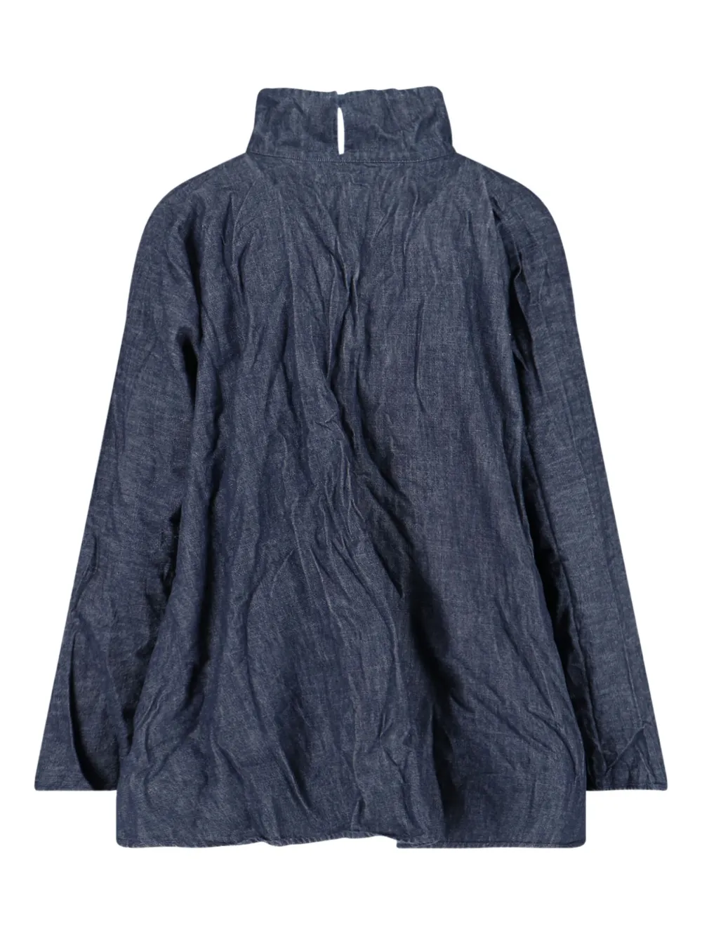 Daniela Gregis High Neck Long Sleeve Top For Casual Wear In Blue