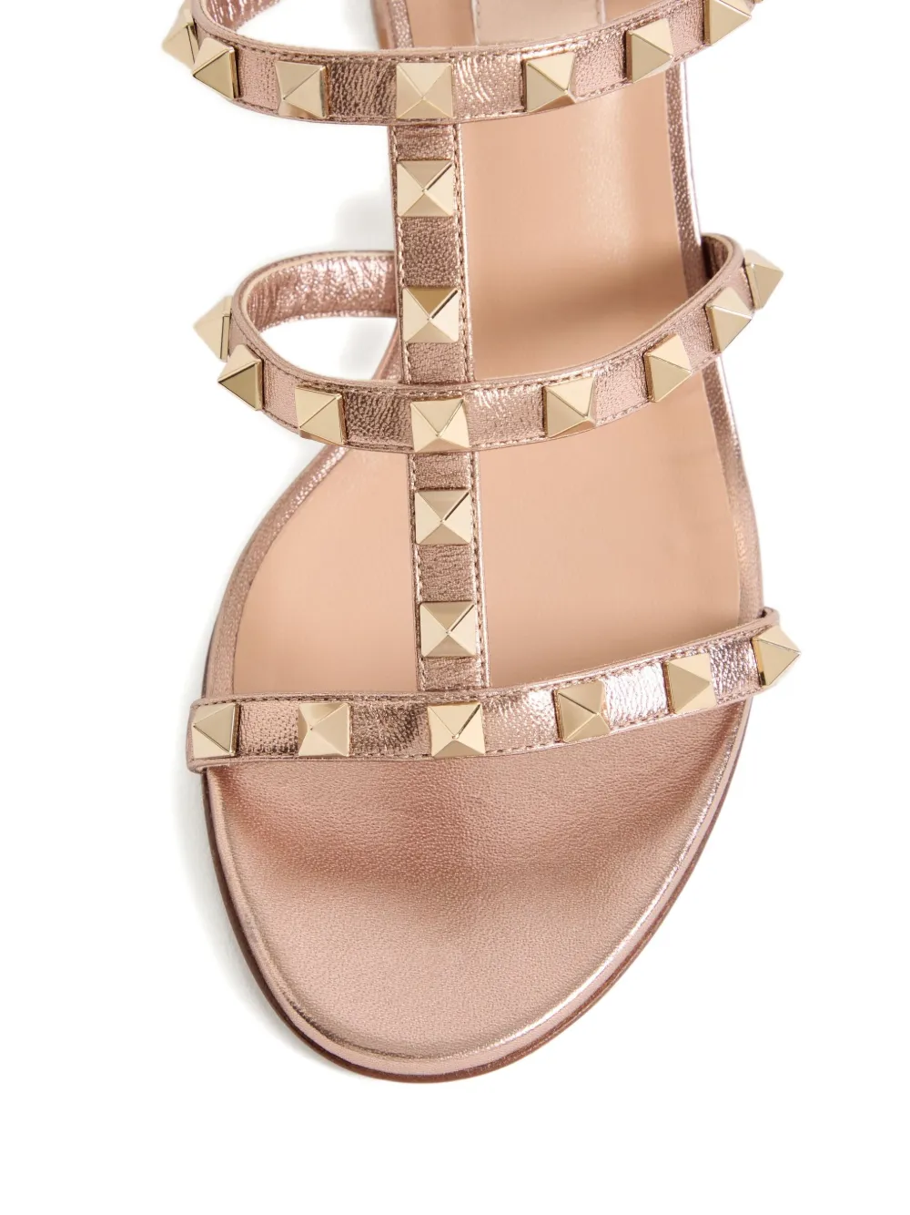 Valentino Garavani 60 mm Rockstud gelamineerde sandalen Roze