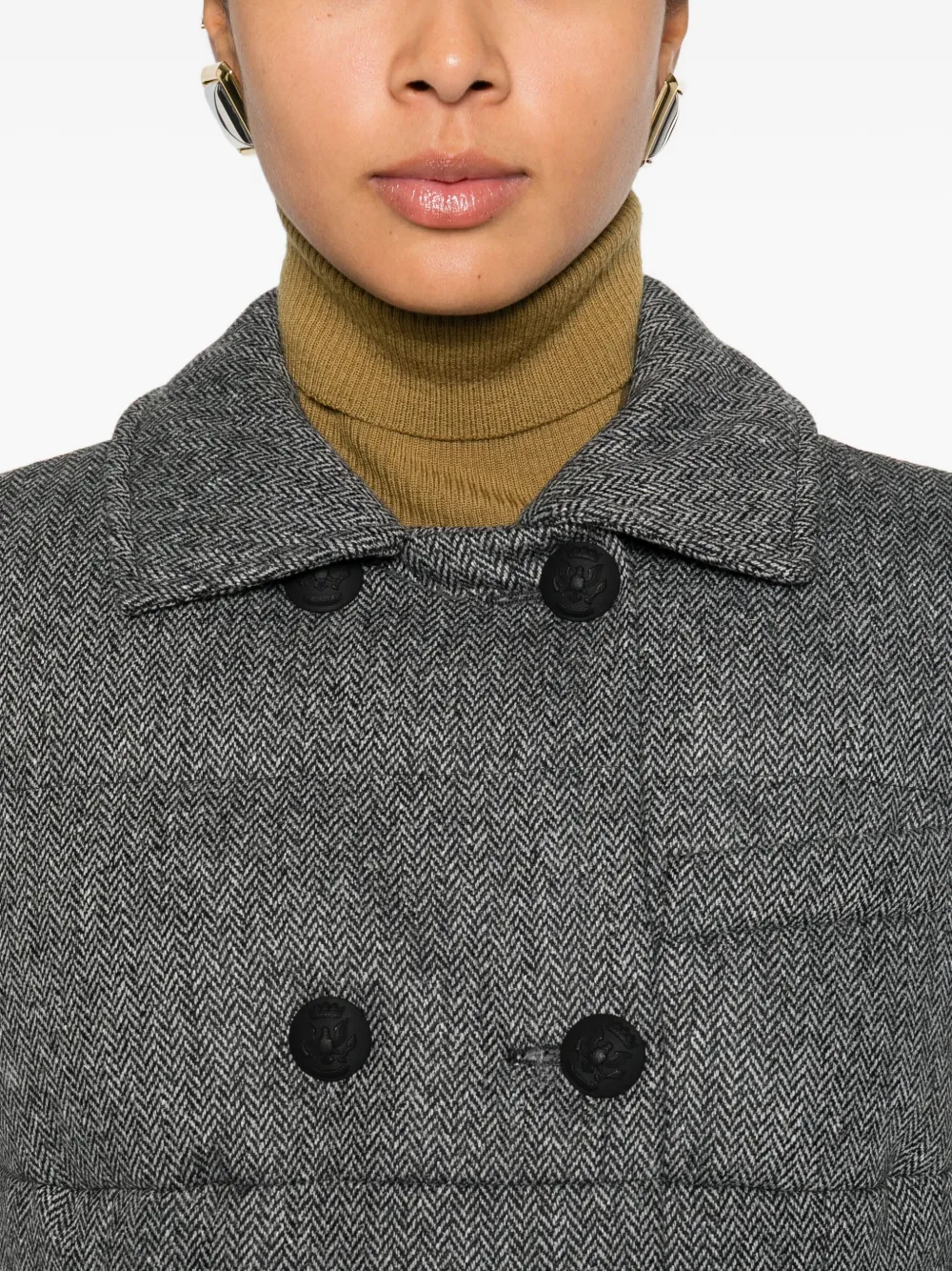 Peuterey Single-breasted Padded Coat In Gray