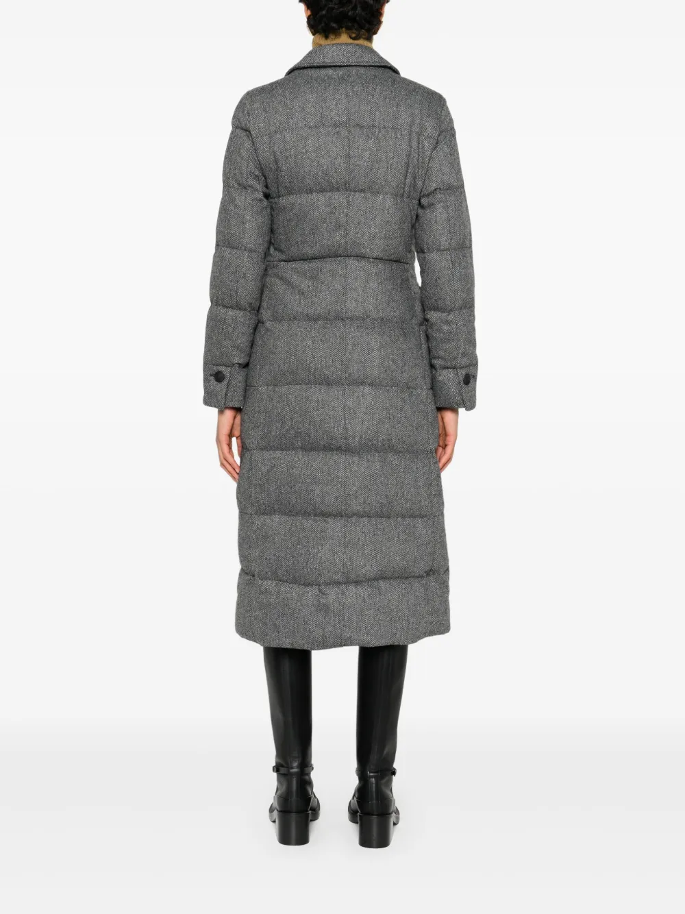 Peuterey Single-breasted Padded Coat In Gray