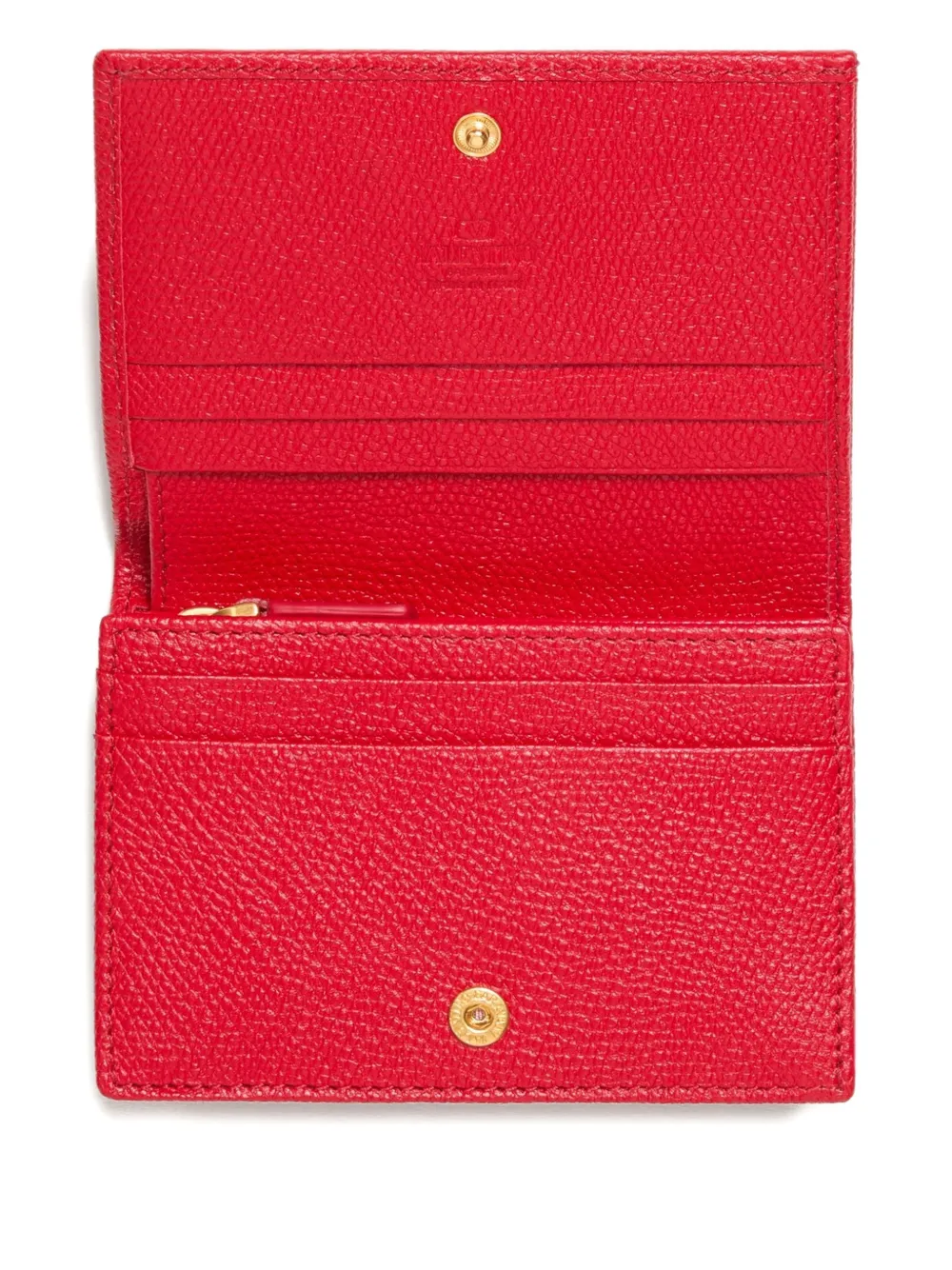 Valentino Grained Vlogo-signature Wallet In Red