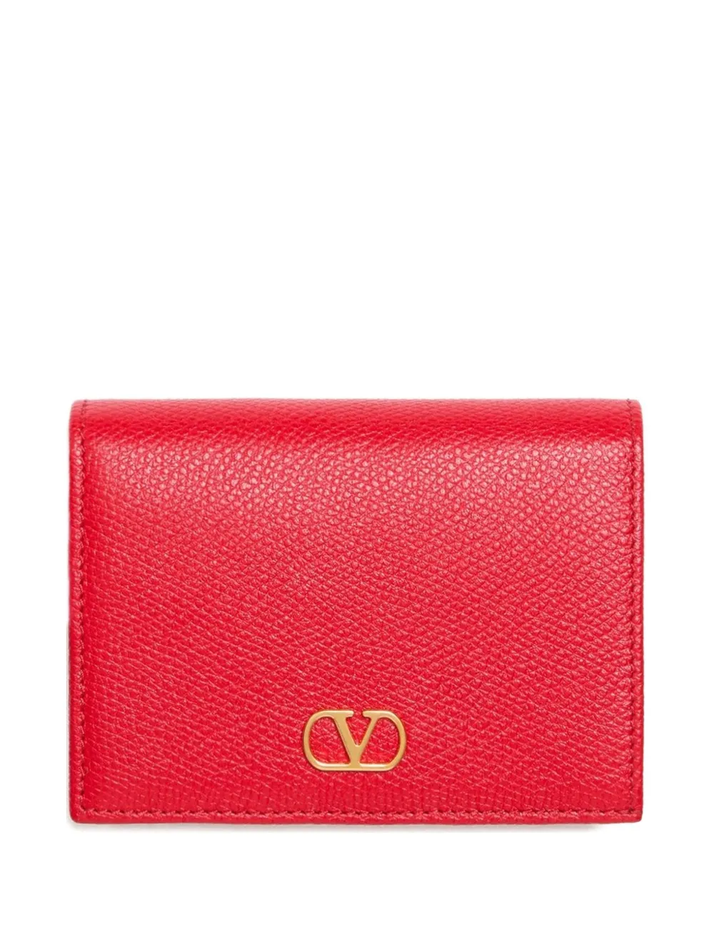 Valentino Garavani grained VLogo-signature wallet - レッド Valentino Garavani grained VLogo-signature wallet - レッド