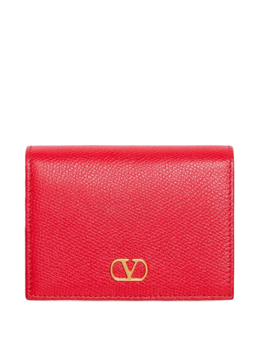 Valentino Garavani grained VLogo-signature wallet - Rosso