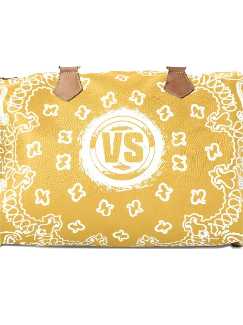 Vale Loog-print Leather Tote Bag In Yellow