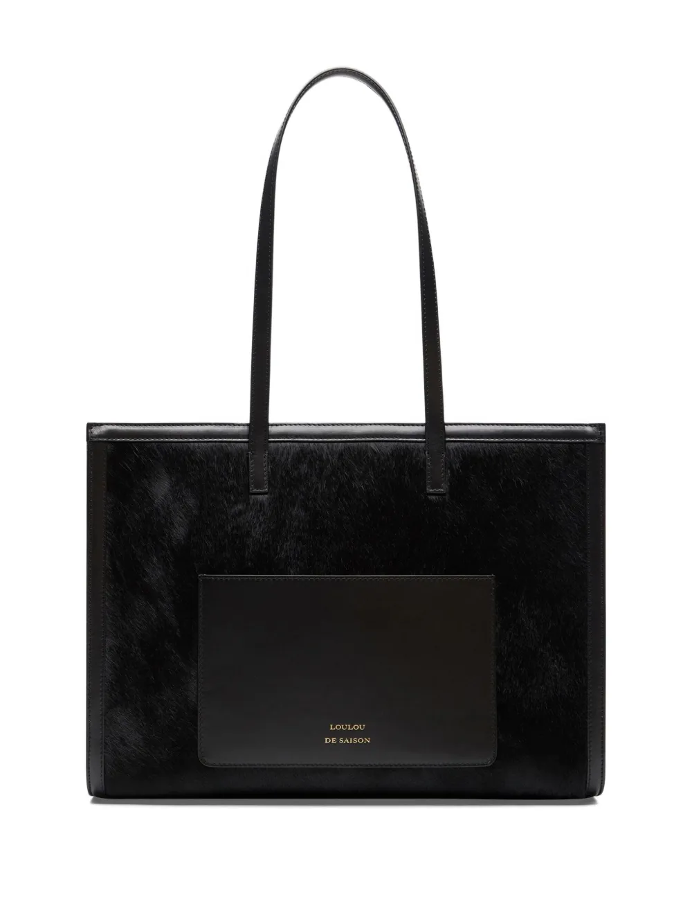 Loulou De Saison Large Nikos Pony-effect Leather Tote Bag In Black