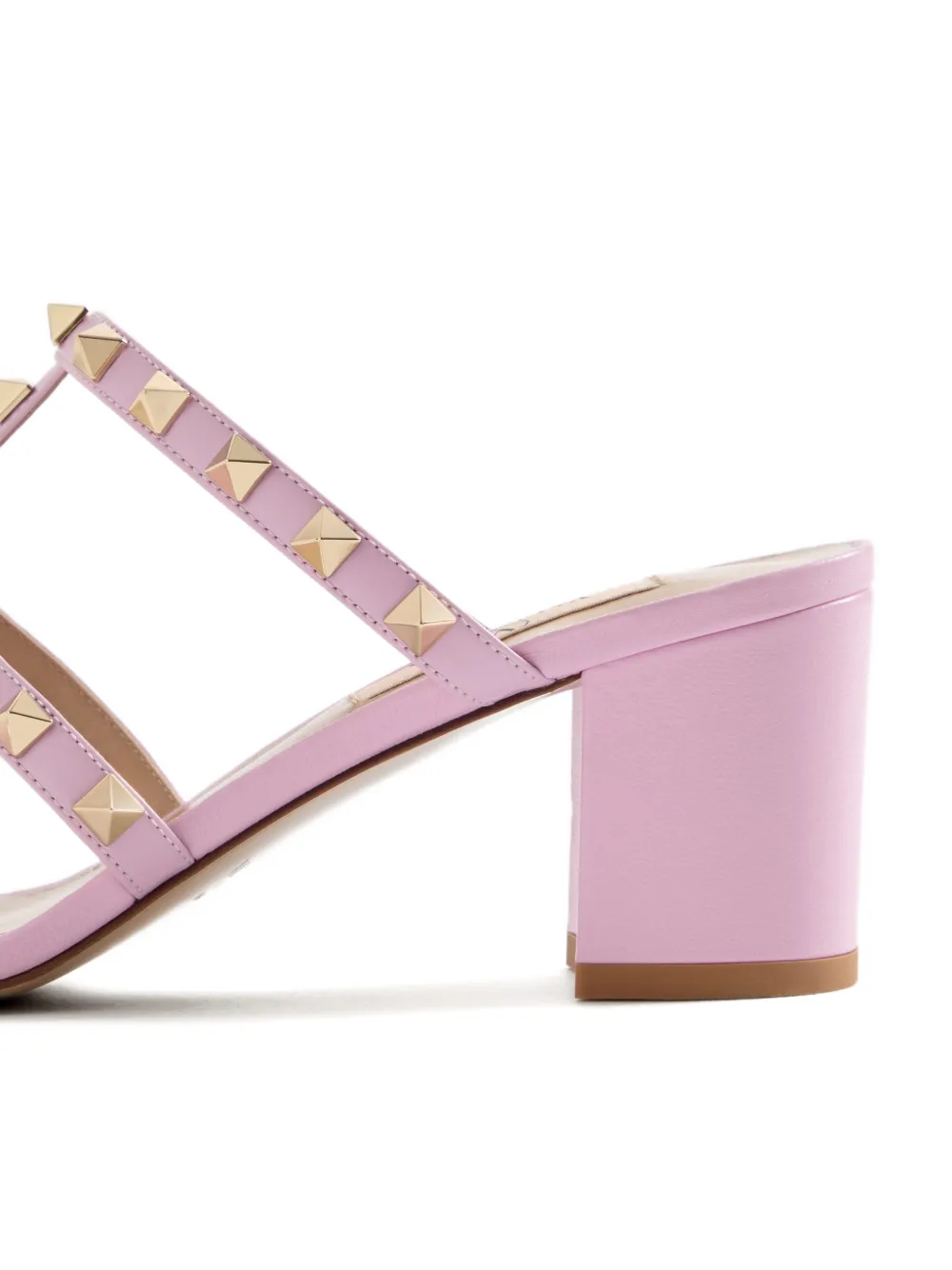 Rockstud calfskin-leather heeled sandals