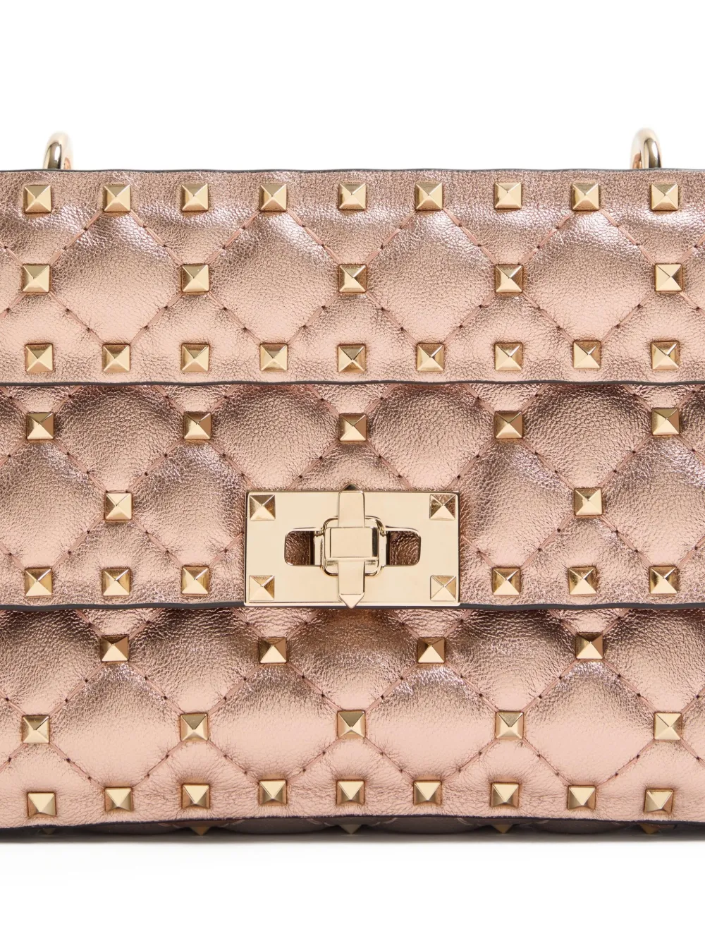 Valentino Small Rockstud Spike Quilted Cross Body Bag In Pink