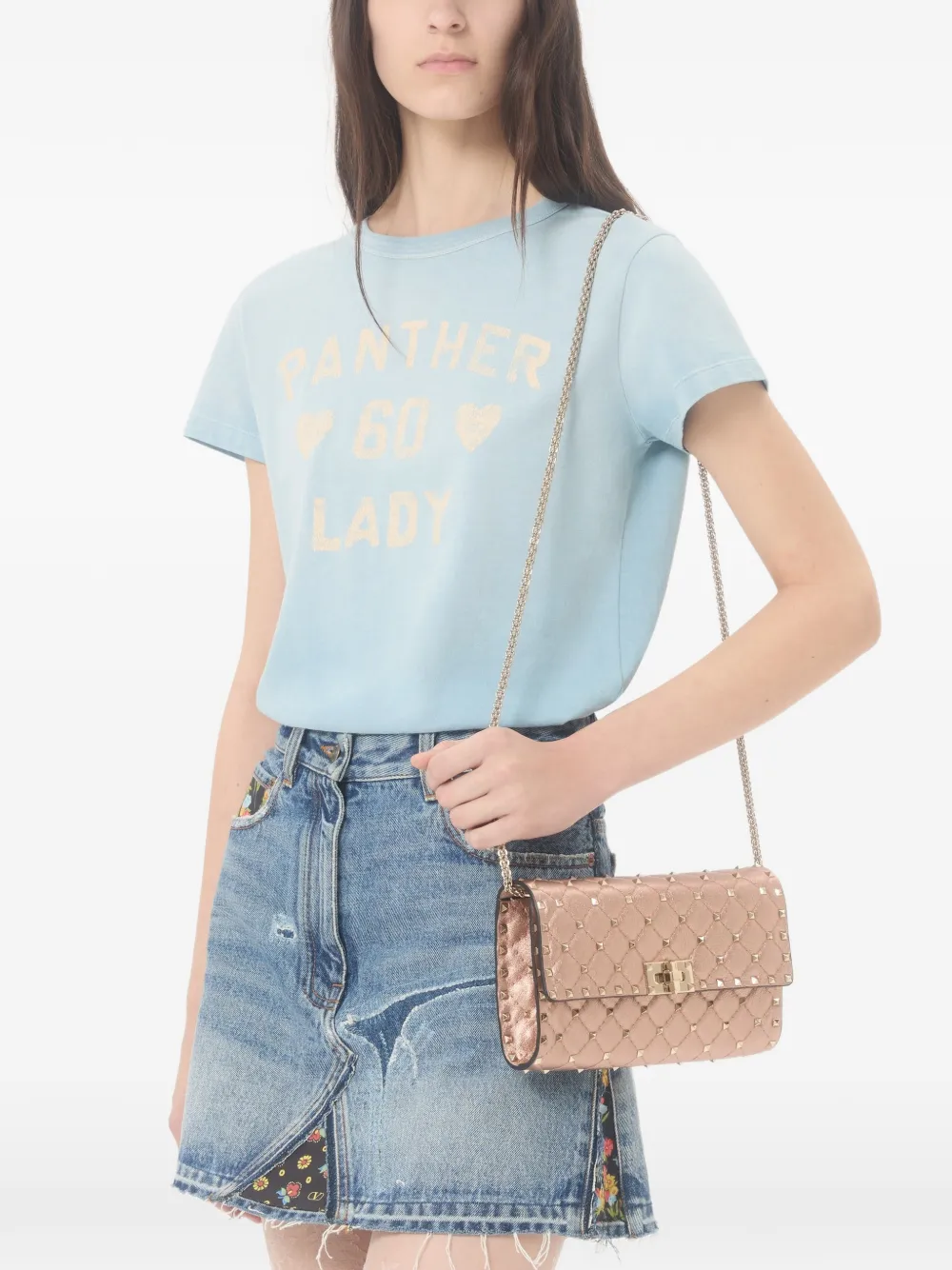 Valentino Garavani Rockstud Spike gewatteerde clutch - Roze