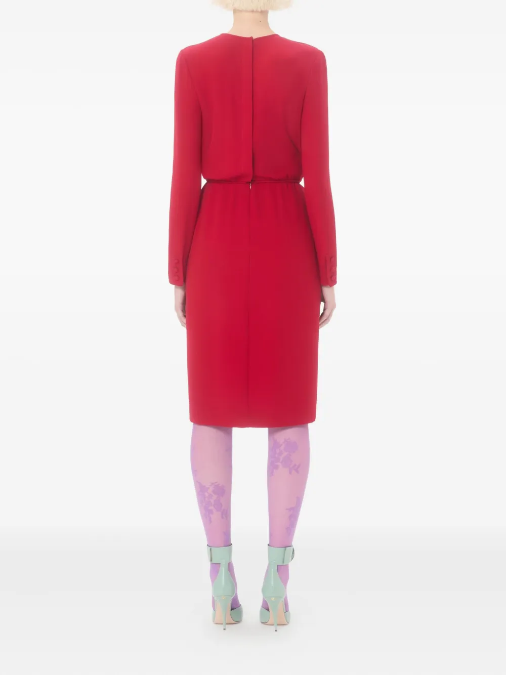 Valentino Garavani Midi-jurk met strik-detail Rood