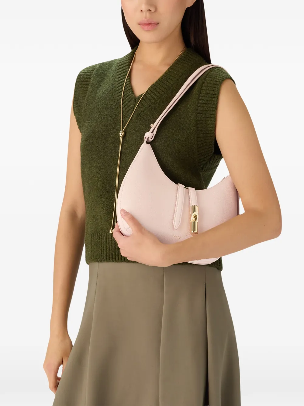 Furla Borsa a spalla Goccia piccola in pelle - Rosa