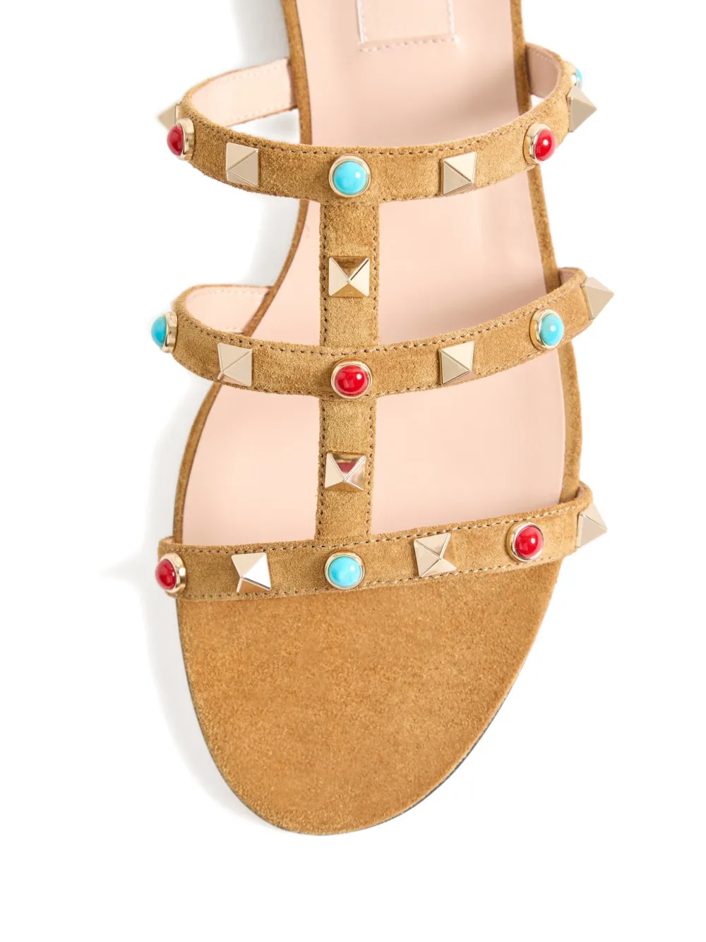 Valentino Garavani Rockstud suède sandalen Bruin