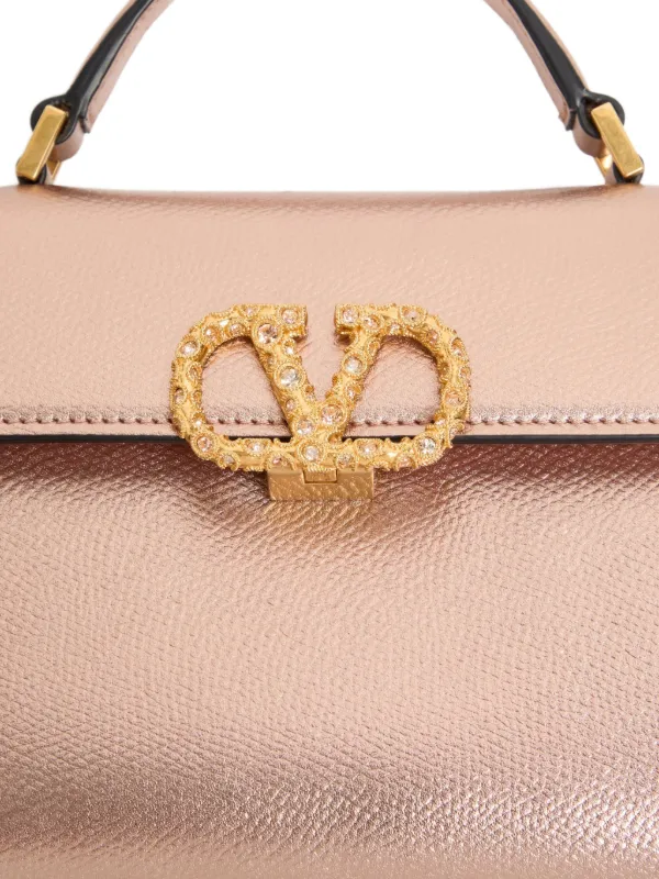 Valentino Garavani Vスリング レザーハンドバッグ ミニ | ピンク