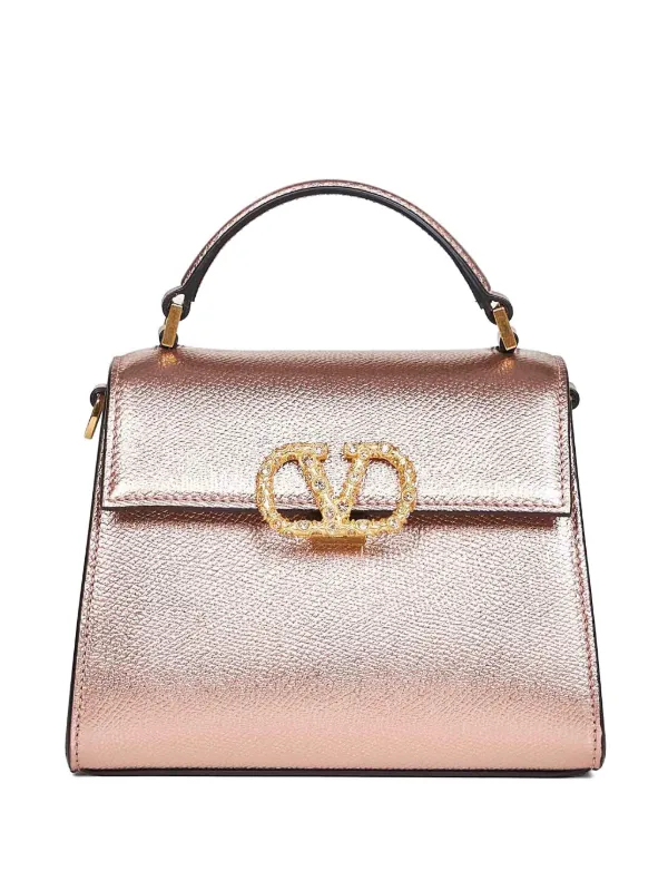 Valentino Garavani Vスリング レザーハンドバッグ ミニ | ピンク Valentino Garavani Vスリング レザーハンドバッグ ミニ | ピンク