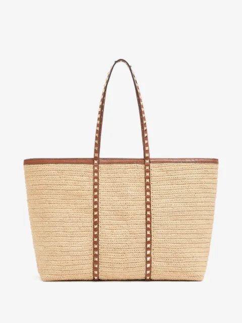 Valentino Garavani Rockstud raffia tote bag
