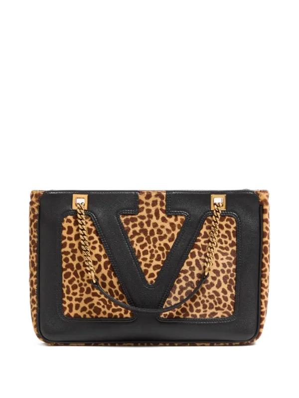 Valentino Garavani Small Viva Superstar Vlogo Tote Bag in Black