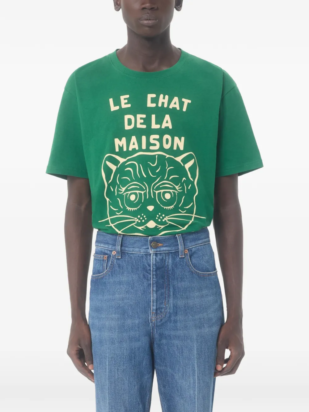 Valentino Garavani Chat de la Maison T-shirt met print Groen