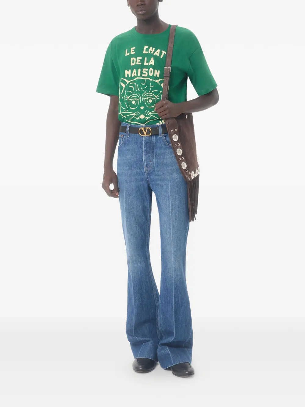 Valentino Garavani T-shirt met kattenprint - Groen