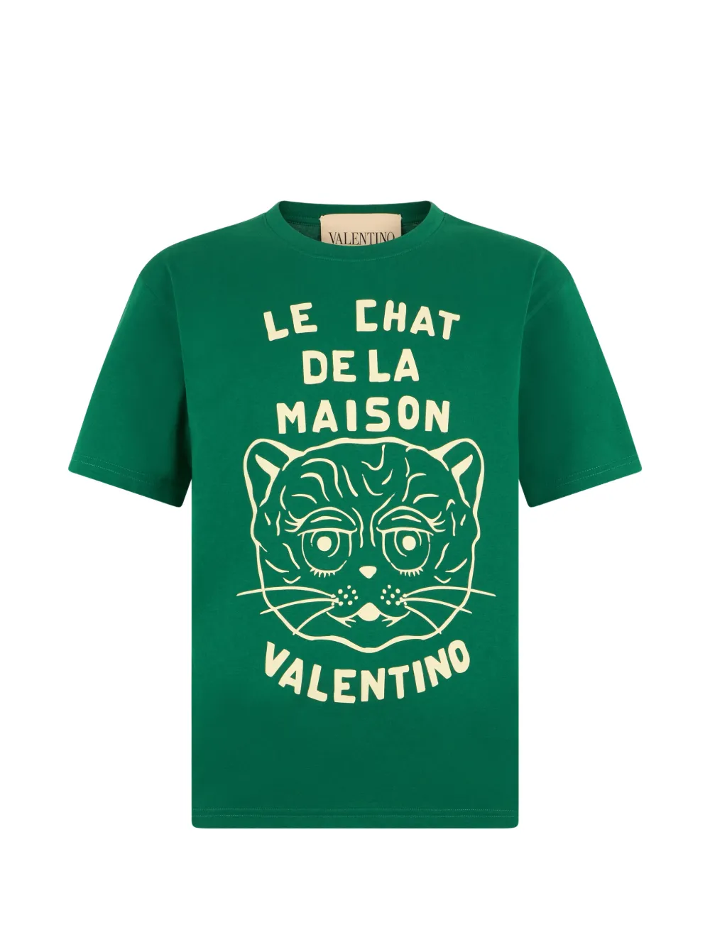Valentino Garavani T-Shirt mit Katzen-Print - Grün