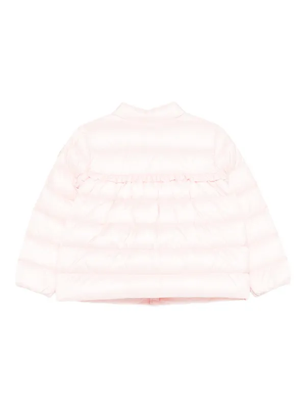 MONCLER キッズ フリル付きキルティングジャケット ピンク Moncler Enfant ハートプリント キルティングジャケット | ピンク