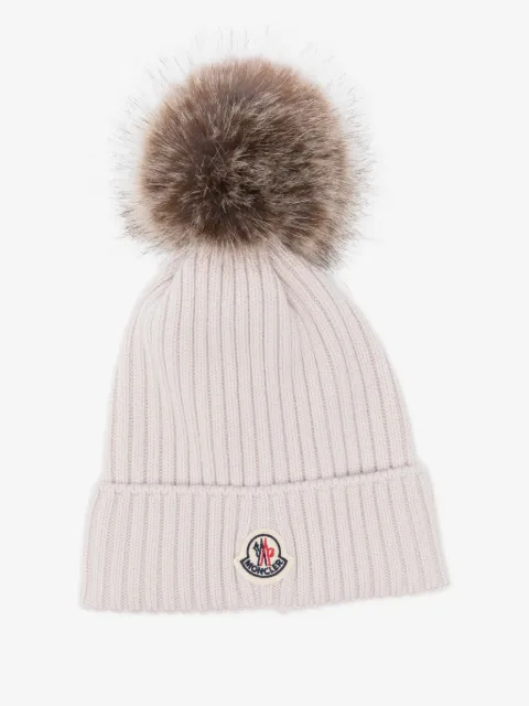 Moncler Enfant bonnet bicolore à détail de pompon