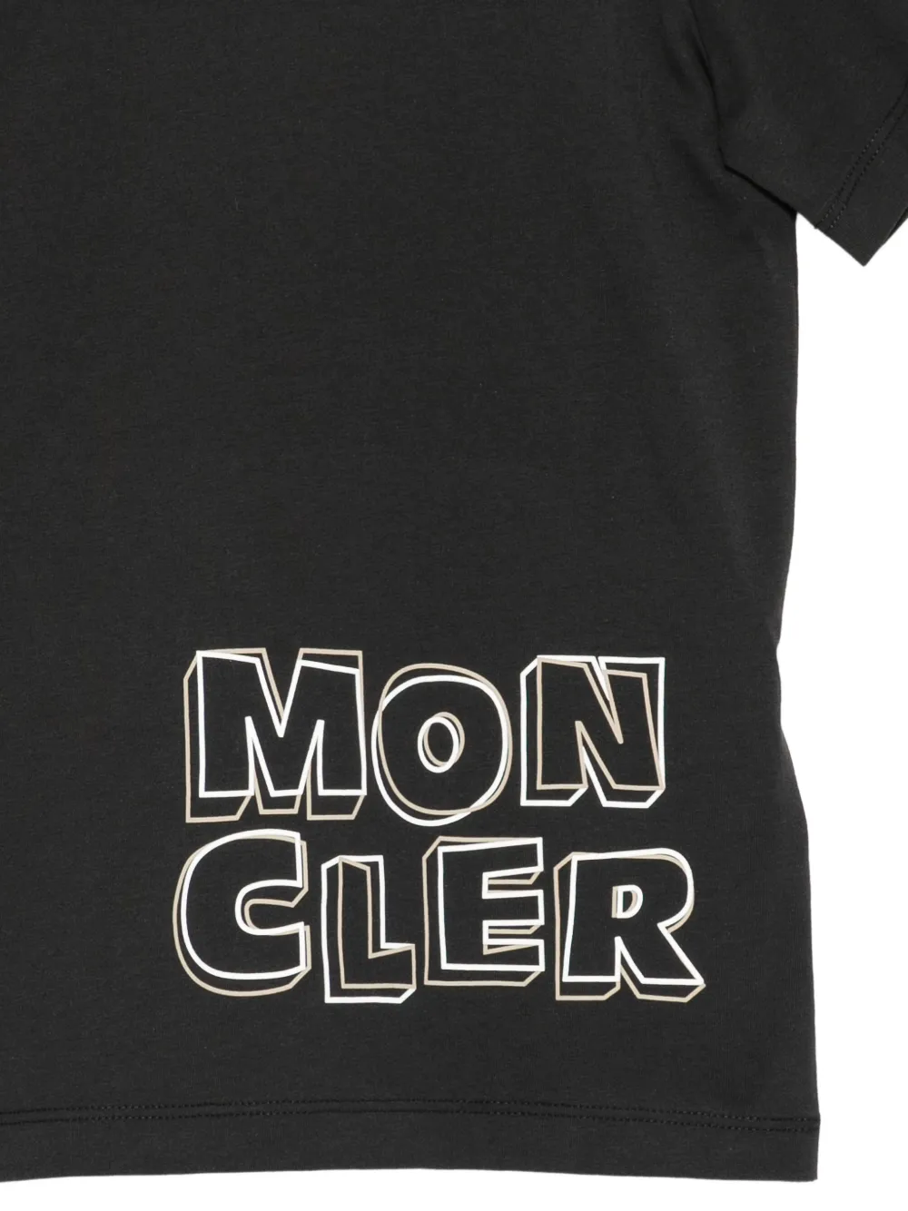 Moncler Enfant T-shirt met grafische print Zwart