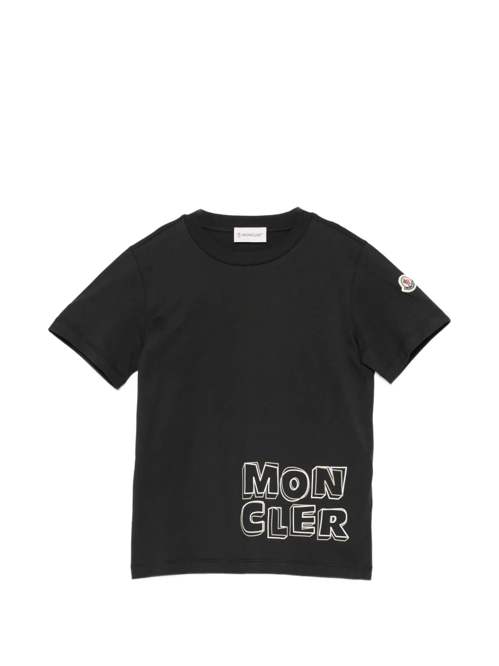 Moncler Enfant graphic-print T-shirt | Black | FARFETCH NZ
