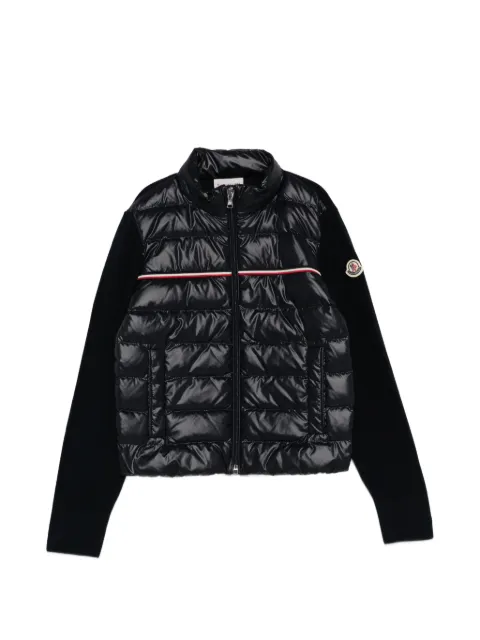 Moncler Enfant cárdigan capitonado con motivo de rayas