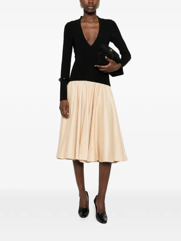 Esse Studios Aloe V-neck Midi Dress | Neutrals | FARFETCH BH
