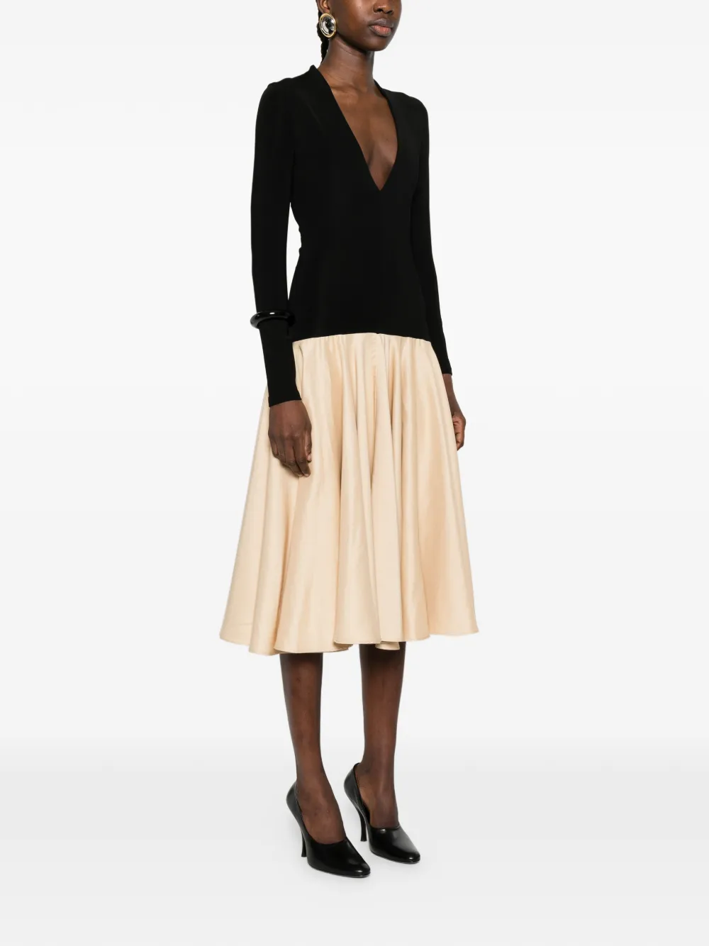  Esse Studios Aloe V-neck Midi Dress - Neutrals 