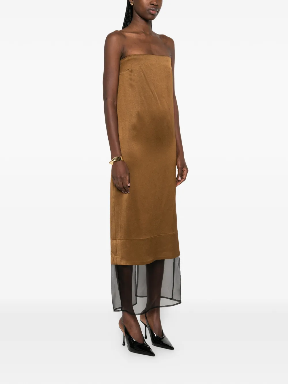 Esse Studios Cartia Column Midi Dress in Brown, view 4