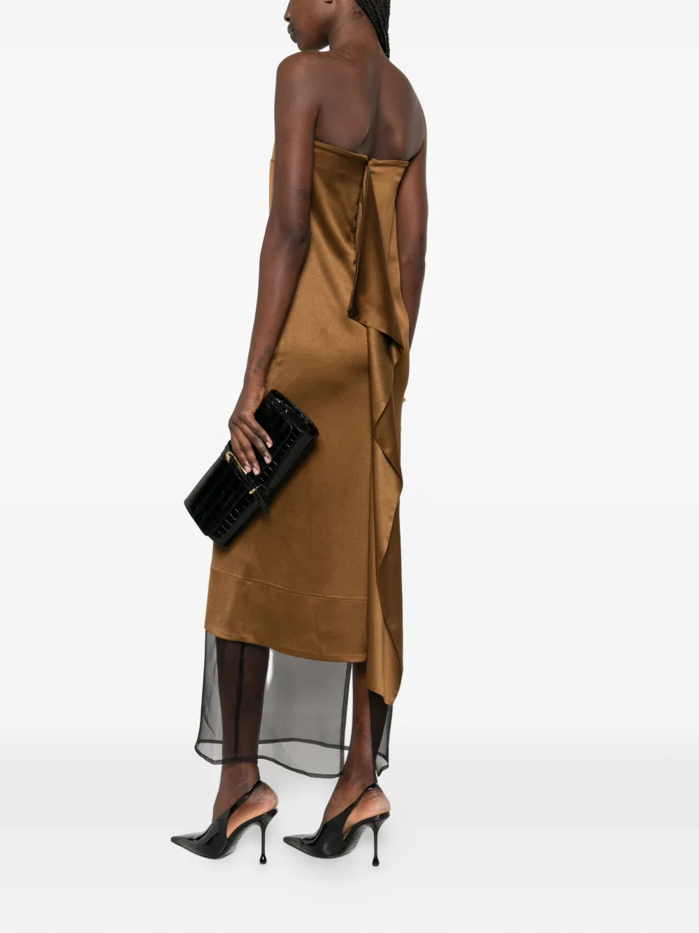 Esse Studios Cartia column midi dress - Bruin