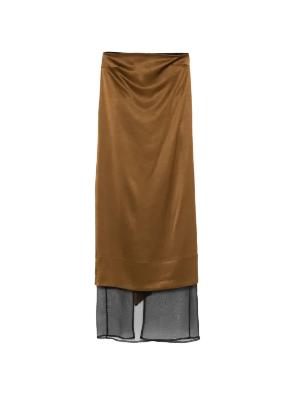 Esse Studios Cartia Column Midi Dress in Brown