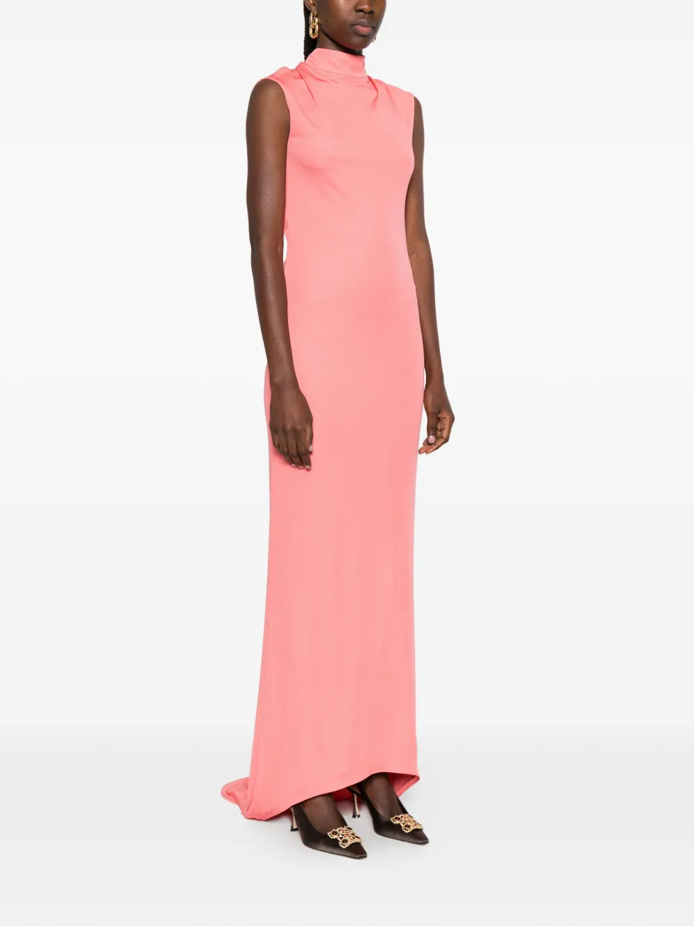 TOM FORD Mouwloze avondjurk met open rug Roze